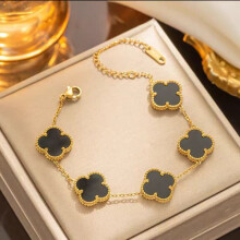 Four Leaf Clover Bracelet 18K Gold Women's Simple Design