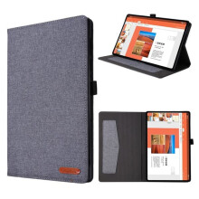 Lenovo Tab M10 FHD Plus leather case gray silver