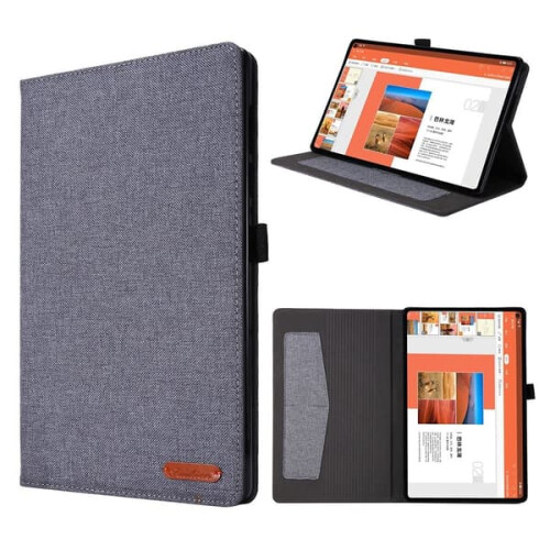 Lenovo Tab M10 FHD Plus leather case gray silver