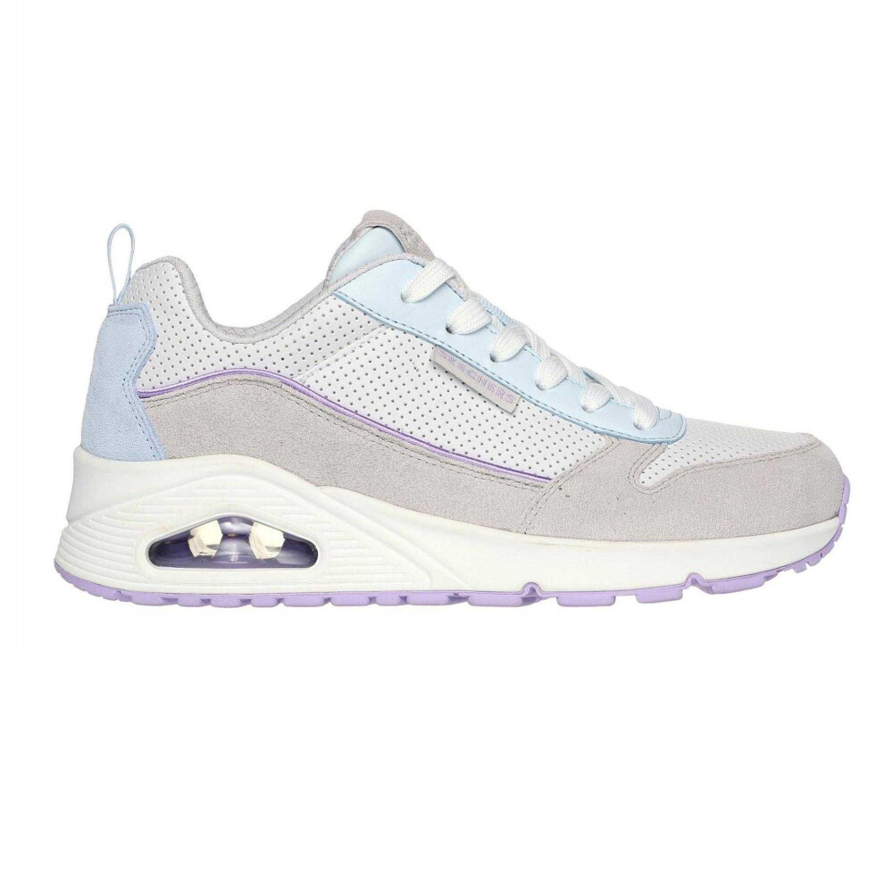 Skechers (2 Uk, Grey/Light Blue) Womens/Ladies Uno Stand On Air Suede Trainers
