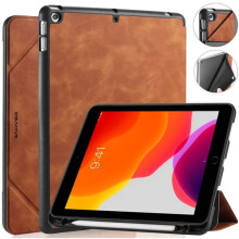 DG.MING iPad 10.2 case with pen holder brown