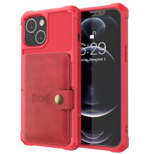 iPhone 13 case with card holder red