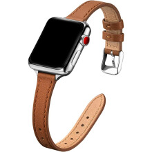 Brown Leather Apple Watch Band Compatible 41mm 40mm 38mm