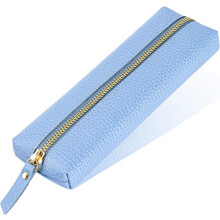 Leather pencil case blue adult soft 1 piece