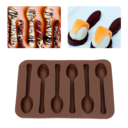 Moule de cuisson en Silicone, cuillère, Design, gâteau-Chocolat 1
