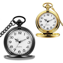 Classic Retro Pocket Watch with Chain Set of 2