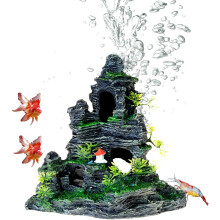 Aquarium Mountain Stone Ornament with Cave for Betta Fish