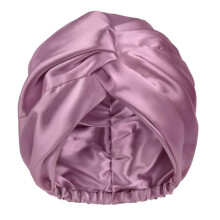 Lila Satinhaube für Damen, verstellbar, Haarschutz