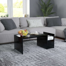 Coffee Table Black Engineered Wood 90x45x35 cm