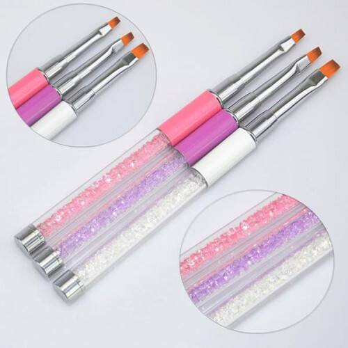 Conjunto de 3 pincéis de unha UV multicoloridos