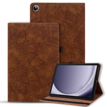 Samsung Galaxy Tab A9+ case embossed leather brown