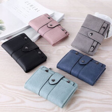 Women's Pink Leather Foldable Card Wallet
