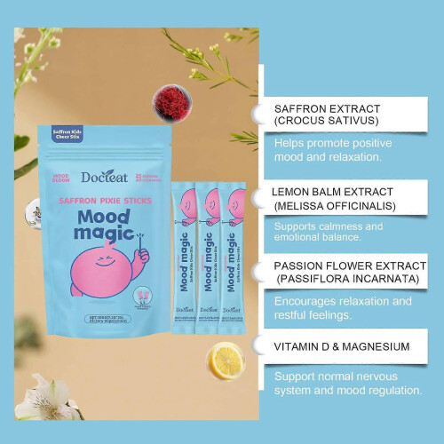 (1pcs) saffron pixie sticks mood magic nutritional tea, Nutrition Drinks & Shakes 2