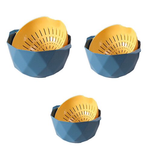 Kitchen Vegetable Basket Set Double-Layer Plastic Rotating 1