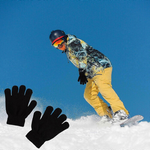 (C) Winter Warm Solid Color Knitted Kids Gloves Split Finger Gloves PUW1521 1