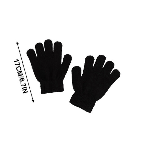 (C) Winter Warm Solid Color Knitted Kids Gloves Split Finger Gloves PUW1521 2