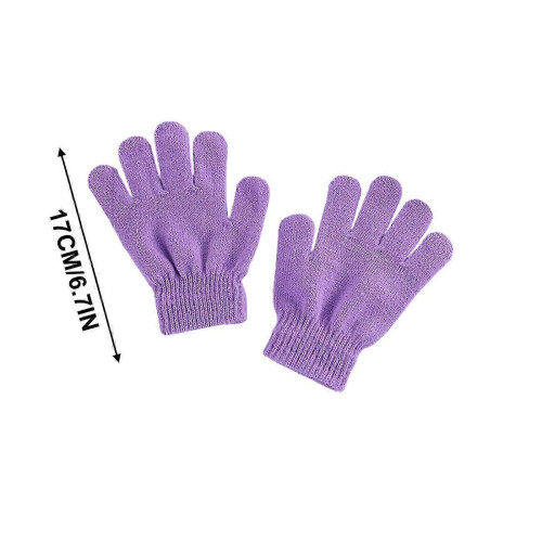 (F) Winter Warm Solid Color Knitted Kids Gloves Split Finger Gloves PUW1521 2