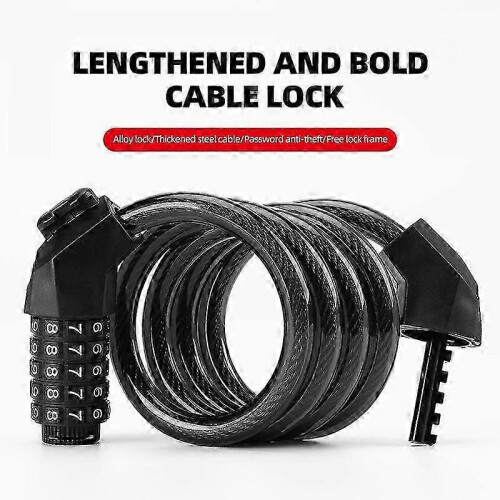 (orange,black) Anti-Theft Bicycle Cable Lock with Password Combination 1