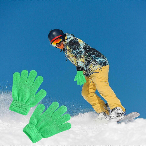 (L) Winter Warm Solid Color Knitted Kids Gloves Split Finger Gloves PUW1521 1