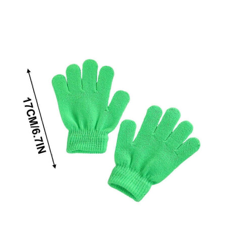 (L) Winter Warm Solid Color Knitted Kids Gloves Split Finger Gloves PUW1521 2