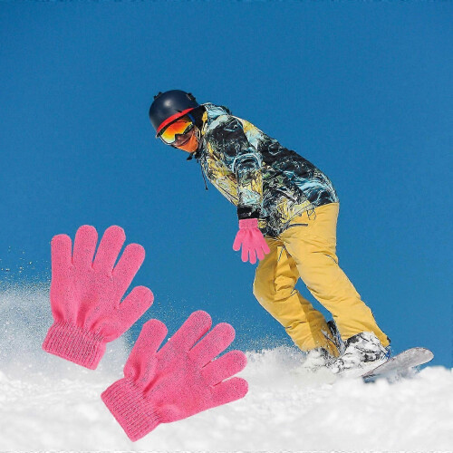 (J) Winter Warm Solid Color Knitted Kids Gloves Split Finger Gloves PUW1521 1