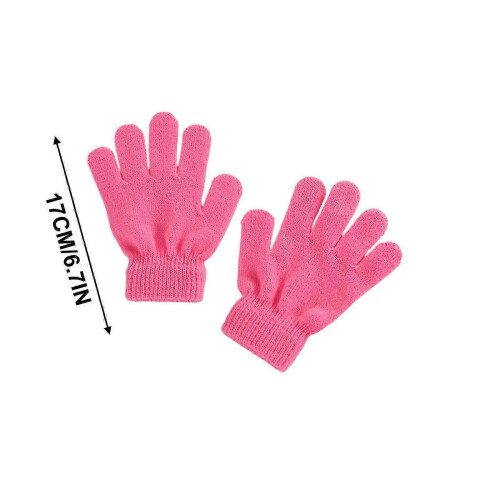 (J) Winter Warm Solid Color Knitted Kids Gloves Split Finger Gloves PUW1521 2