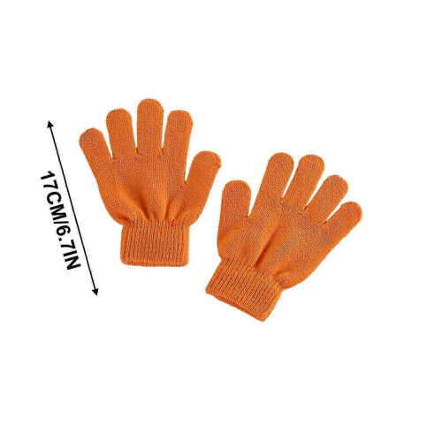 (H) Winter Warm Solid Color Knitted Kids Gloves Split Finger Gloves PUW1521 2