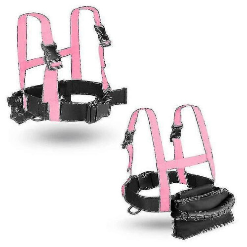 (Pink) Kids Ski Harness Shoulder Strap Safety Leash Snowboard Training Harness Trainer 1