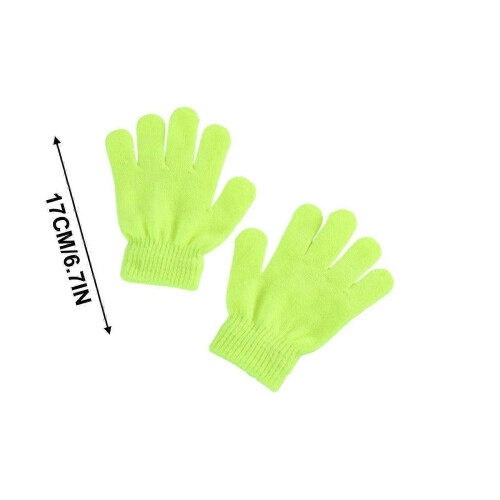 (I) Winter Warm Solid Color Knitted Kids Gloves Split Finger Gloves PUW1521 2