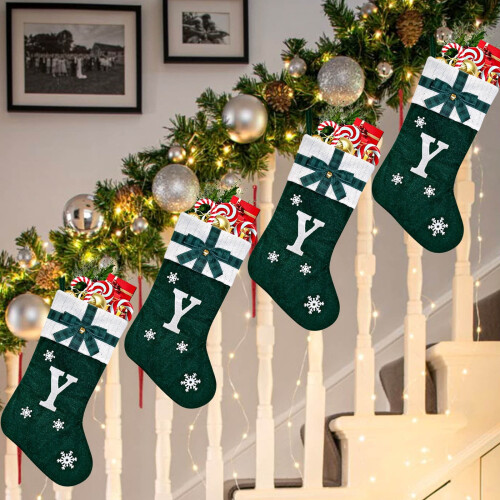 Weihnachtsstrümpfe aus gestrickter Wolle, 26 Stück
