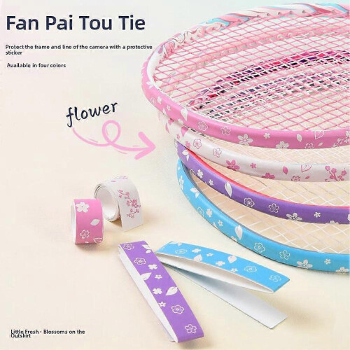 (Purple) 2pcs Badminton Racket Head Protection Tape Sticker 2