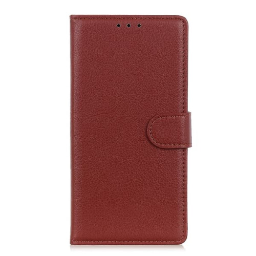Samsung Galaxy A02s litchi leather case brown 1