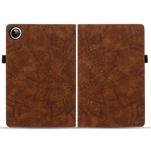 Samsung Galaxy Tab A9+ case embossed leather brown 1