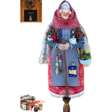 Bambola strega da cucina fatta a mano per buona fortuna e per la casa