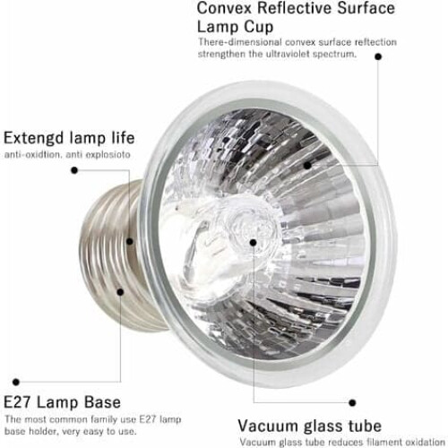Turtle heat lamp E27 25W full spectrum UVB/UVA 1