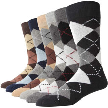 Argyle crew dress socks cotton 10 pairs