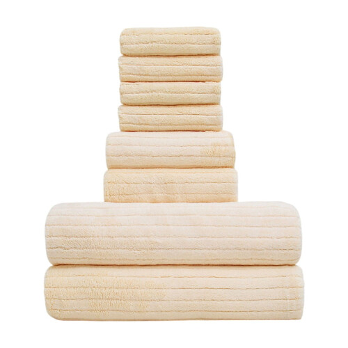Elainilye-kylpypyyhesetti, 8 osaa, beige