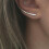 Silver ear cuff for women hammered texture long climber 2