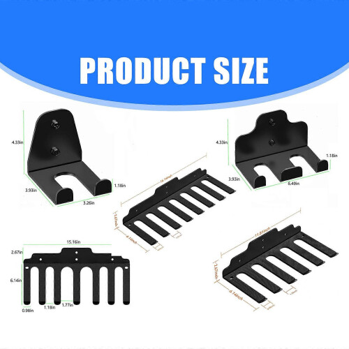 (Three hooks) Heavy Duty Barbell Wall Storage Rack Easy Install for Tidy Gym Spaces 2