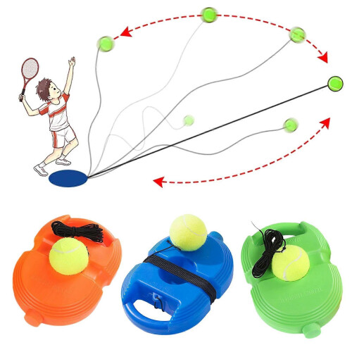 (orange) Blue Tennis Trainer Rebounder with String Ball Self-Practice Tool 1
