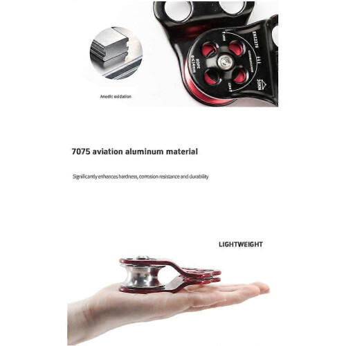 (Red) 30KN Hitch Climber Arborist Pulley Bearing Rigging Hauling B 2