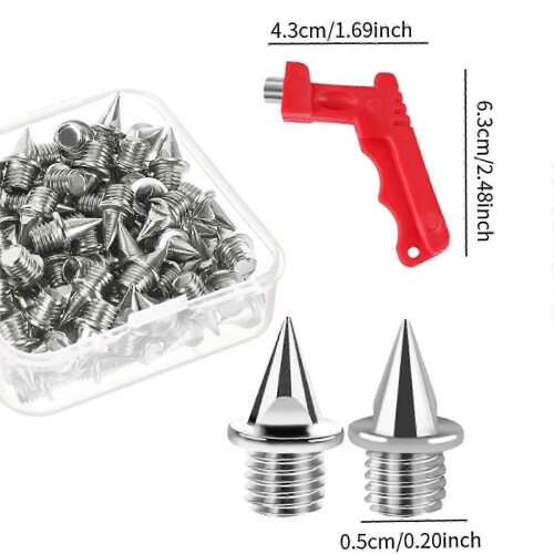 (Silver, Spikes Thread 5mm) 60 stk. pigger til treningssko for voksne 1