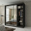 MN Furniture (Black, 203cm) Double Sliding Doors Mirrored Wardrobes 2