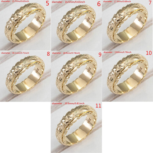 WEANT Women's 14k Gold Engraved Flower Ring 2