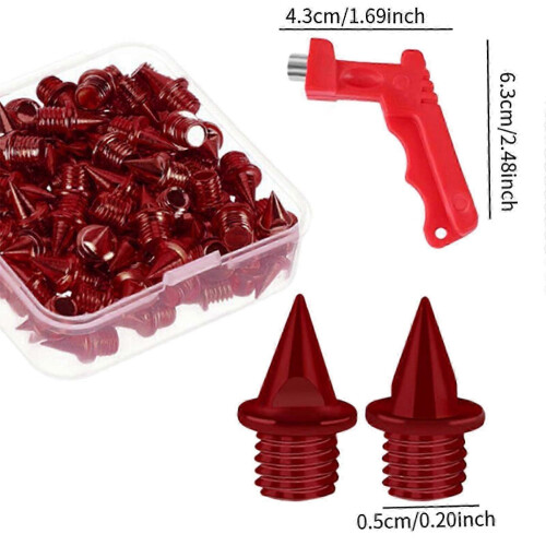 (Red, Spikes Thread 5mm) 60 stk. pigger til treningssko for voksne 1