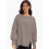 Oversized sweatshirt med rund hals og sideslidser til kvinder 1