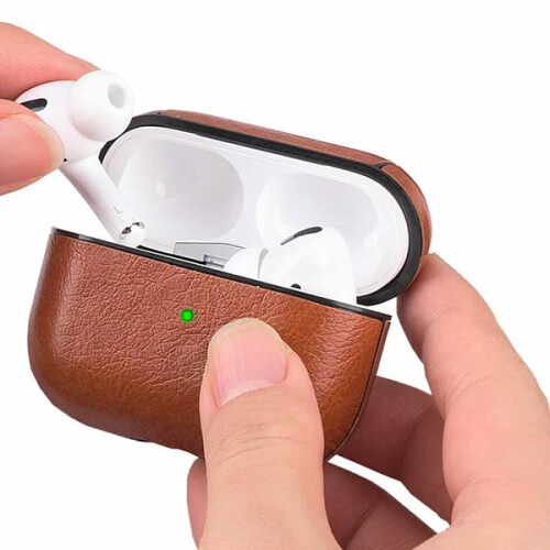 AirPods Pro case brown leather protective cover 1