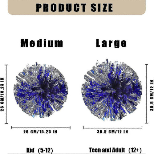 (Medium, Red Blue) 12 pompons métalliques à trous pour les doigts 1