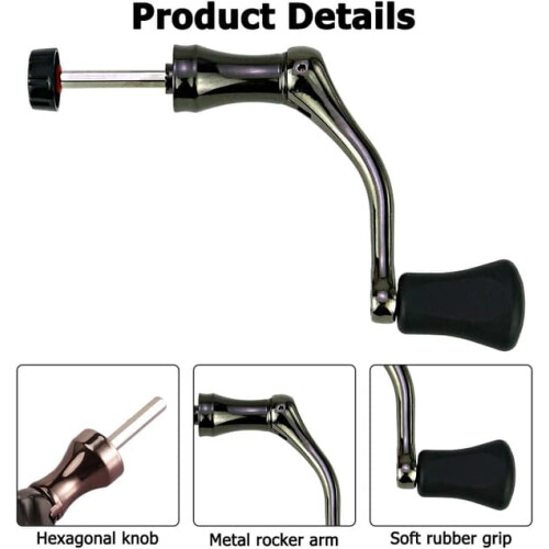 Fishing Spinning Reel Handle Full Metal 2pcs 1
