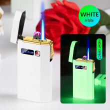 Isqueiro elétrico recarregável via USB com maçarico de plasma de arco duplo